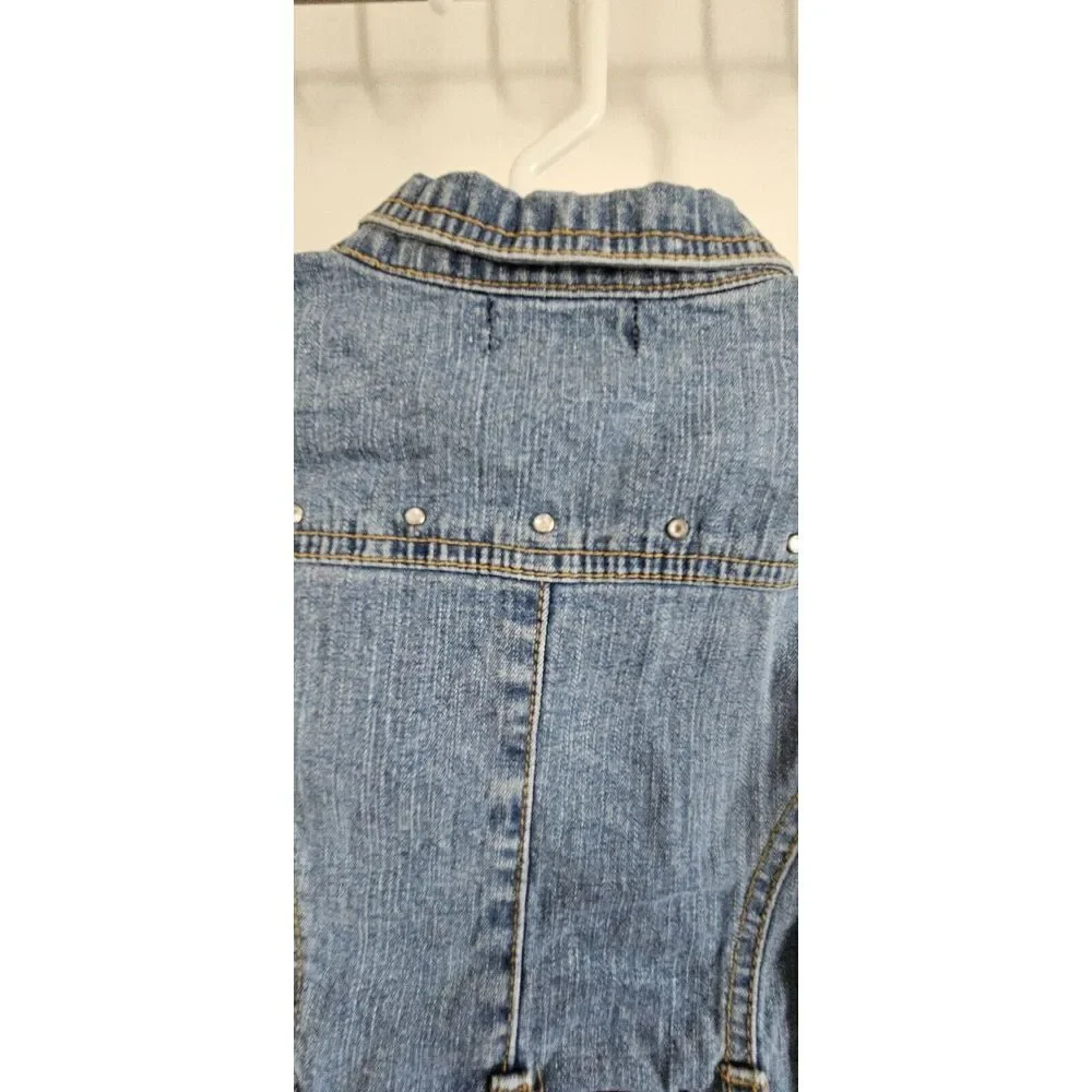 VTG Skechers toddler girl jean dress rhinestone embroidery w/belt Size 2T‎